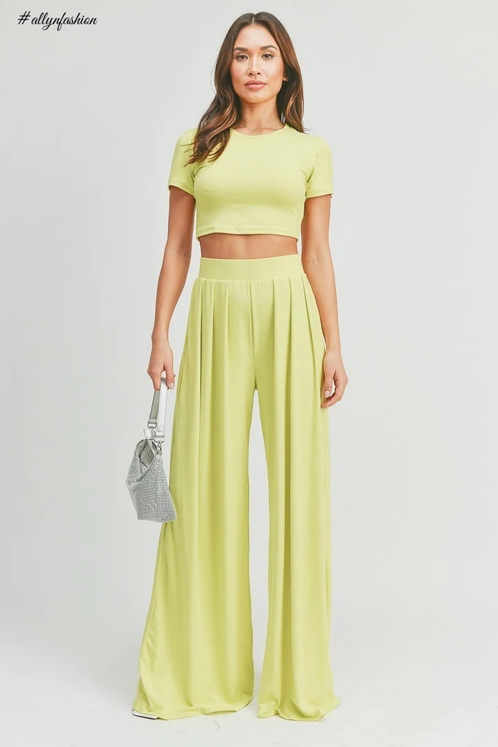 Crop Top And Palazzo Pants Set